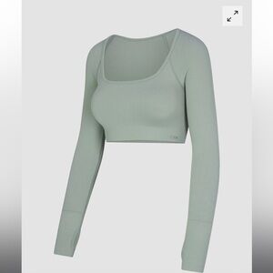 Savage X Fenty Seamless Rib Sport Long-sleeved Cropped Bra Top